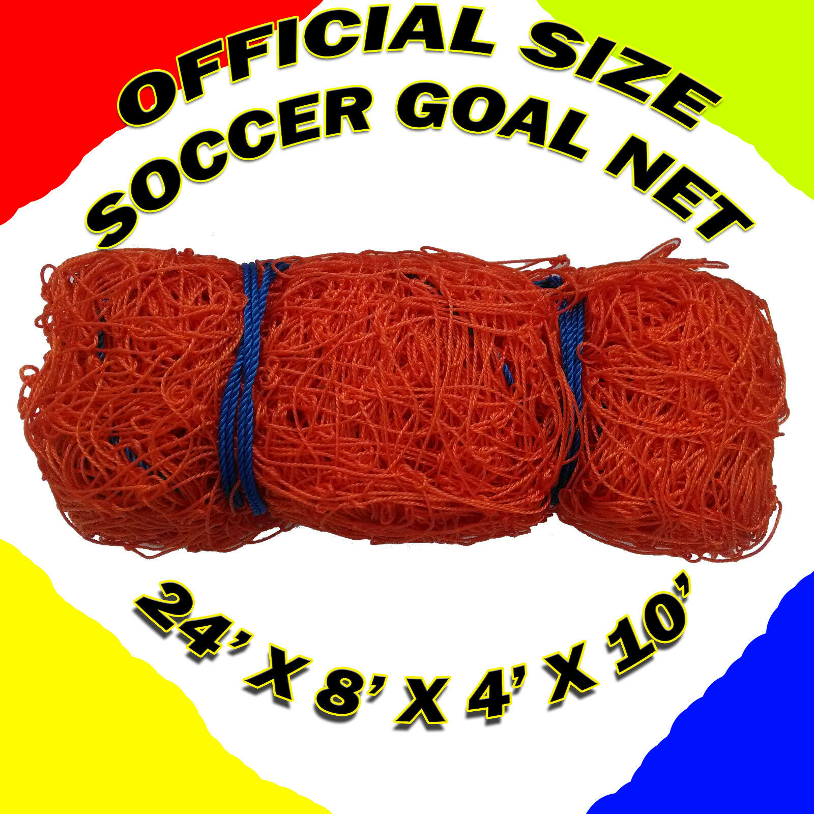 Official Size Soccer Goal Net 24' X 8' X 4' X 10'