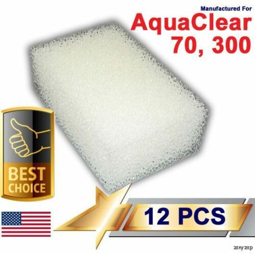 12 Foam Filter Pads For Aqua Clear 70 / 300 Aquaclear