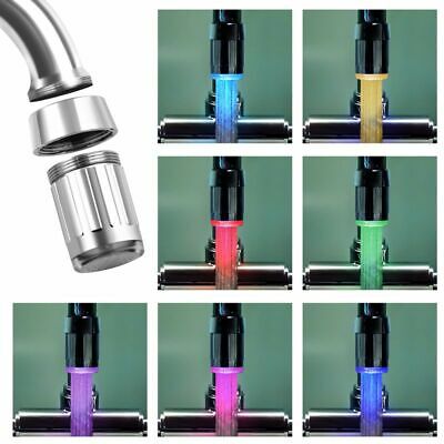 Led Water Stream Faucet Light 7 Colors Changing Glow Shower Stream Tap Bathroom