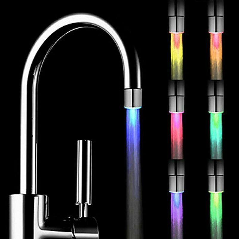 Led Water Stream Faucet Light 7 Colors Changing Shower Spout Sink Tap