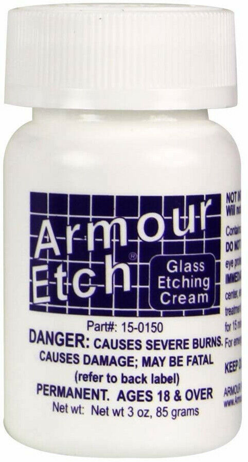 Glass Etching Cream By Armour Etch: Chemical Acid Etching Bottle (2.8, 10, Or 22
