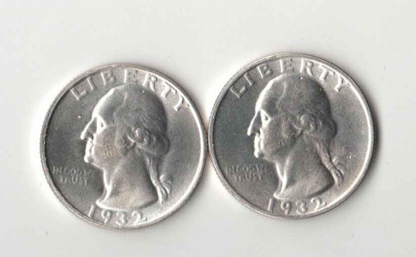 2 Magic Trick Coins 1932 Two Face Washington Quarters 2 Heads &  2 Tails Coin