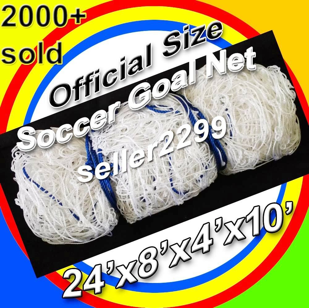 1 White Orono Sports Official Size 24' X 8' X 4' X 10' Soccer Goal Net Netting