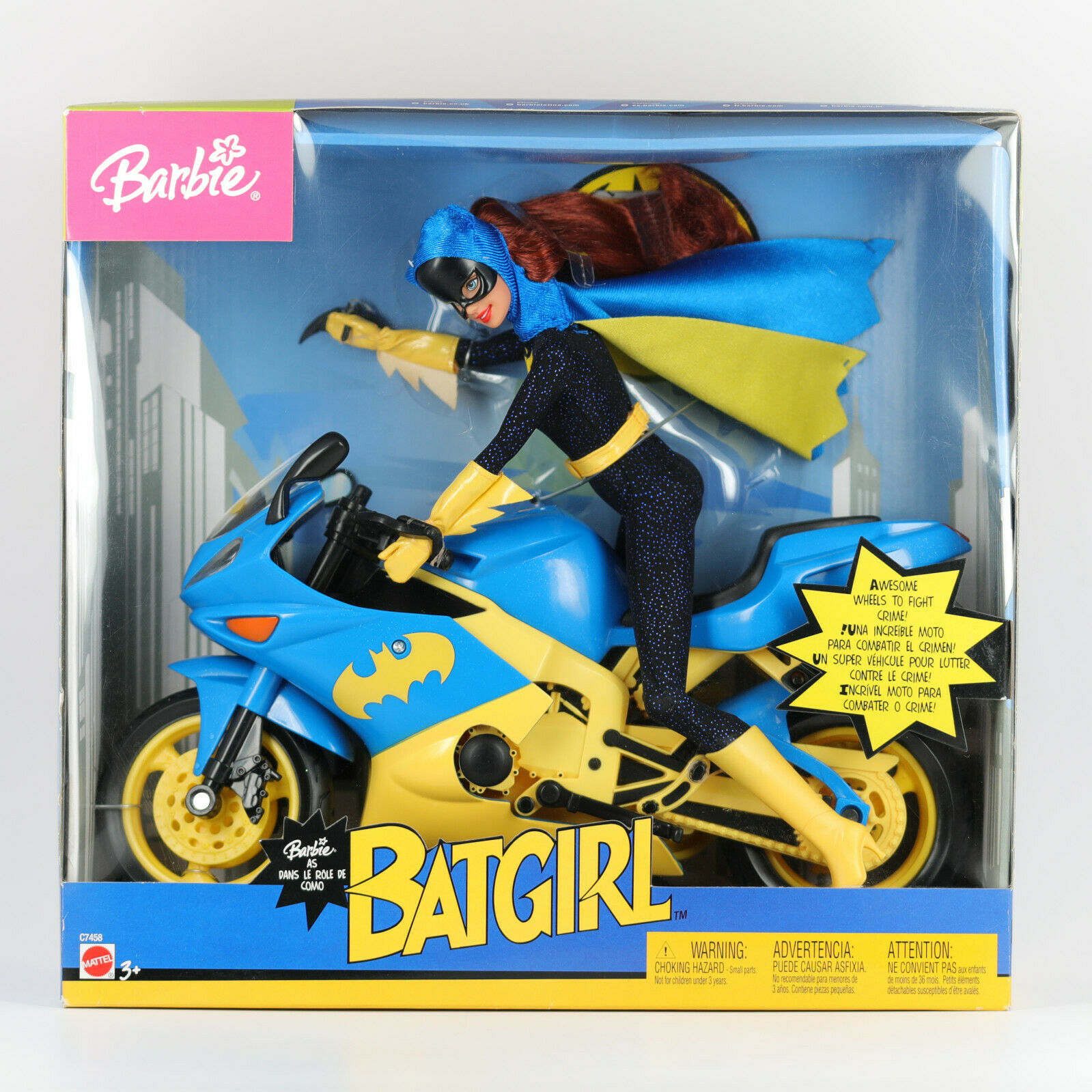 2003 Barbie As Batgirl With Motorcycle Nrfb