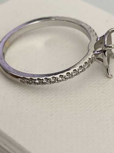 Vrai 18k White Gold Engagement Ring / Band With Mini Diamonds