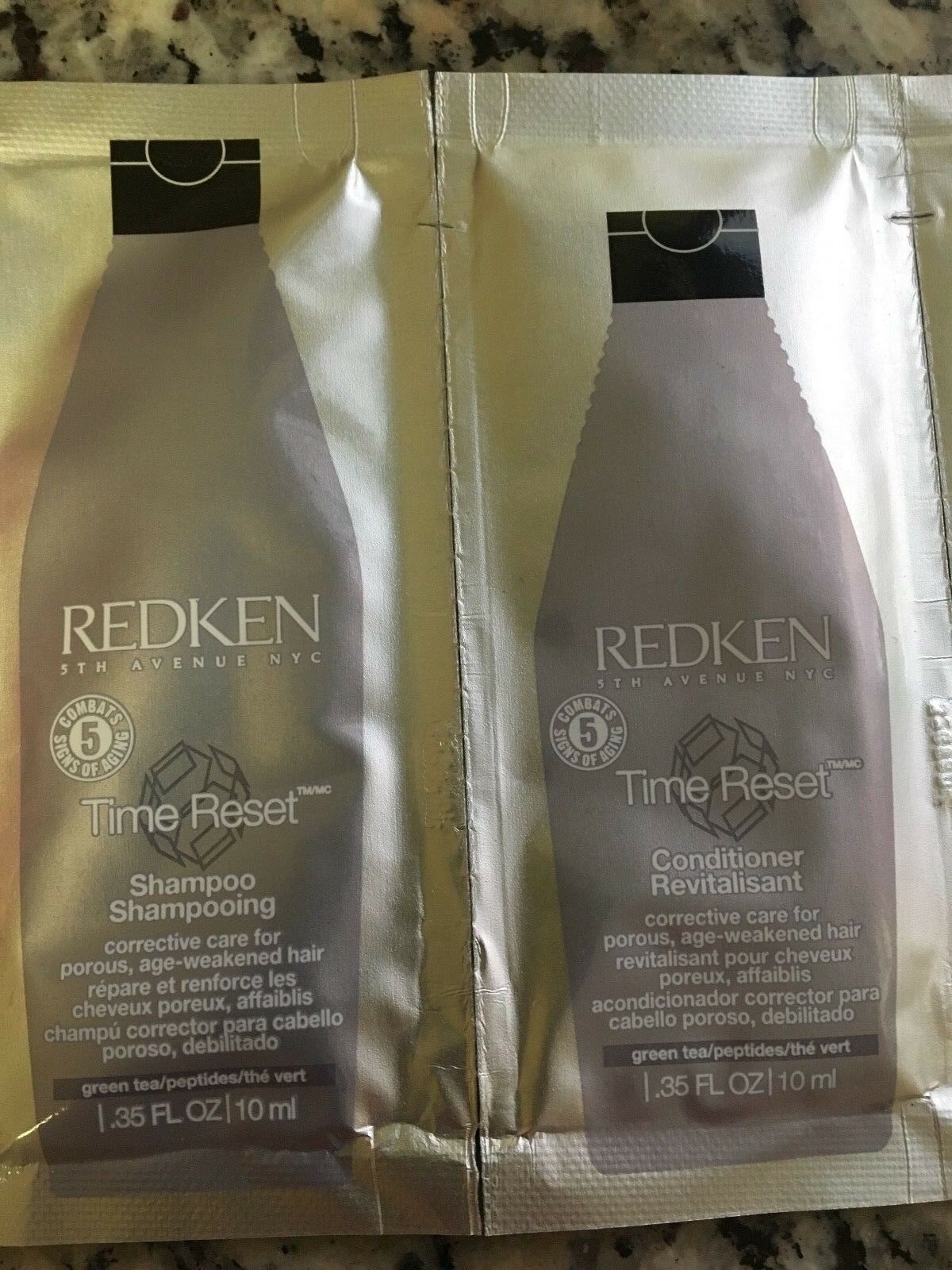 100pc Combo Redken Time Reset  50 Shampoo & 50 Conditioner Travel Size .35ozea